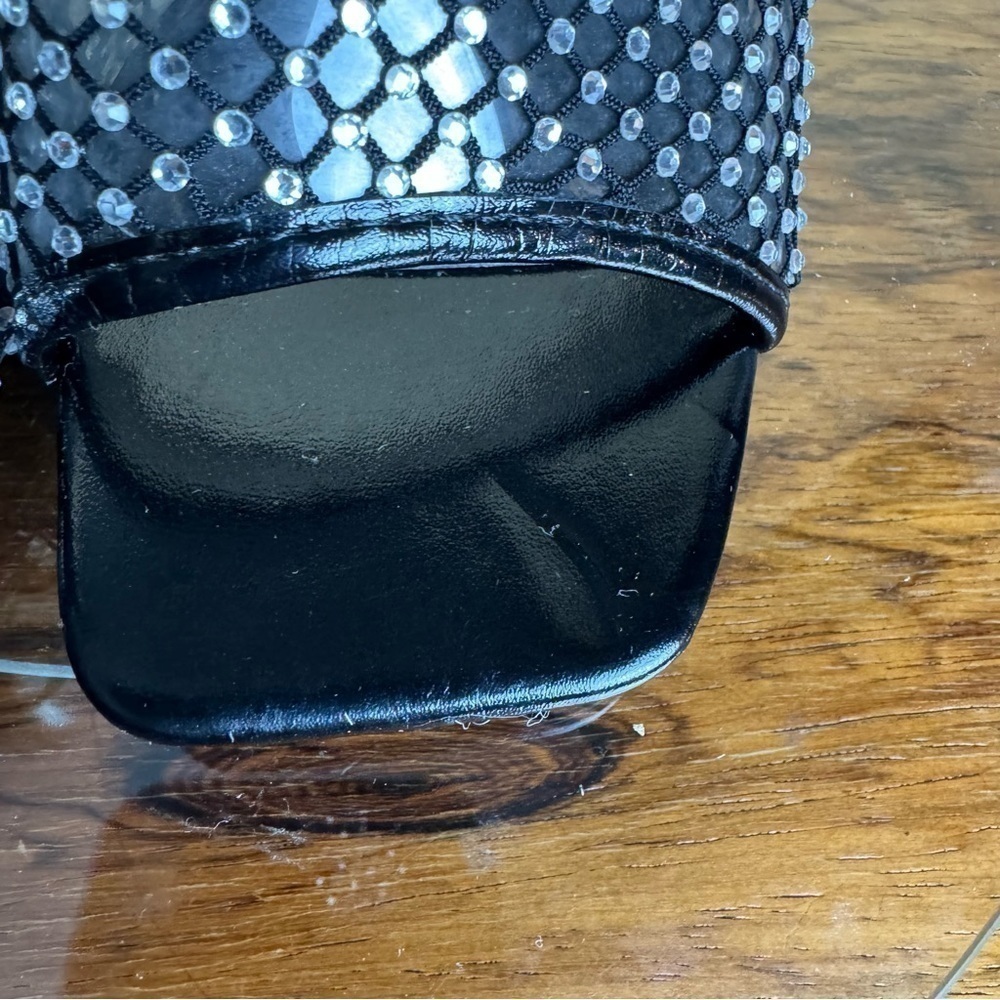 Chase and Chloe Ariane Rhinestone Mesh Sandal - black - 7 - Picture 8 of 15